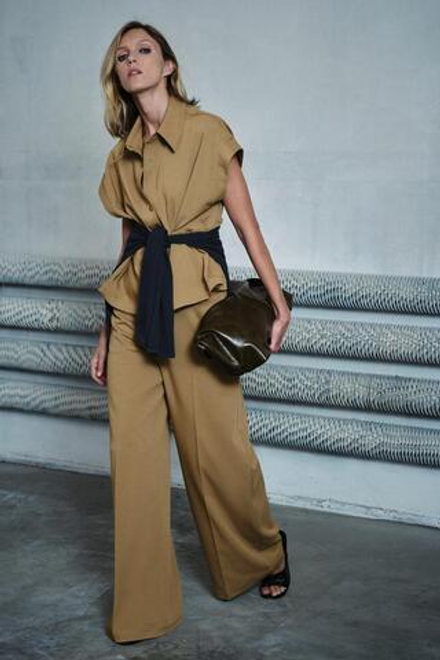 ZARA ЖИЛЕТ С ОБЪЕМНЫМ СИЛУЭТОМ — ZW COLLECTION, РЫЖЕВАТО-КОРИЧНЕВЫЙ