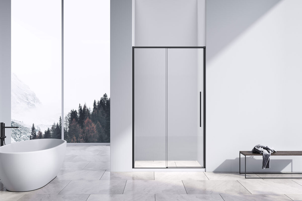 Душевая дверь Slim-N VDS-4SN120CLB, 1200, черный, стекло прозрачное