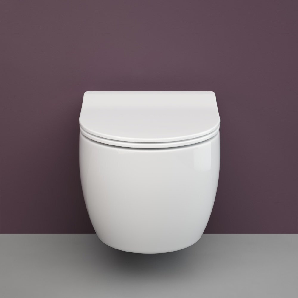 Комплект подвесной безободковый унитаз Ceramica Nova Play Rimless CN3001 37 x 49 x 34 см с сиденьем Soft Close + инсталляция Geberit Duofix 458.124.21.5 с кнопкой, хром глянцевый