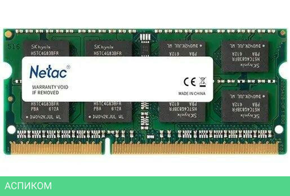 Оперативная память Netac Basic 4GB DDR3 SODIMM PC3-12800 (NTBSD3N16SP-04)