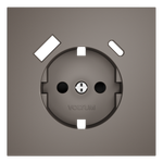 Накладка для розетки с заземлением и защитными шторками, с USB A+C, S70 (капучино)