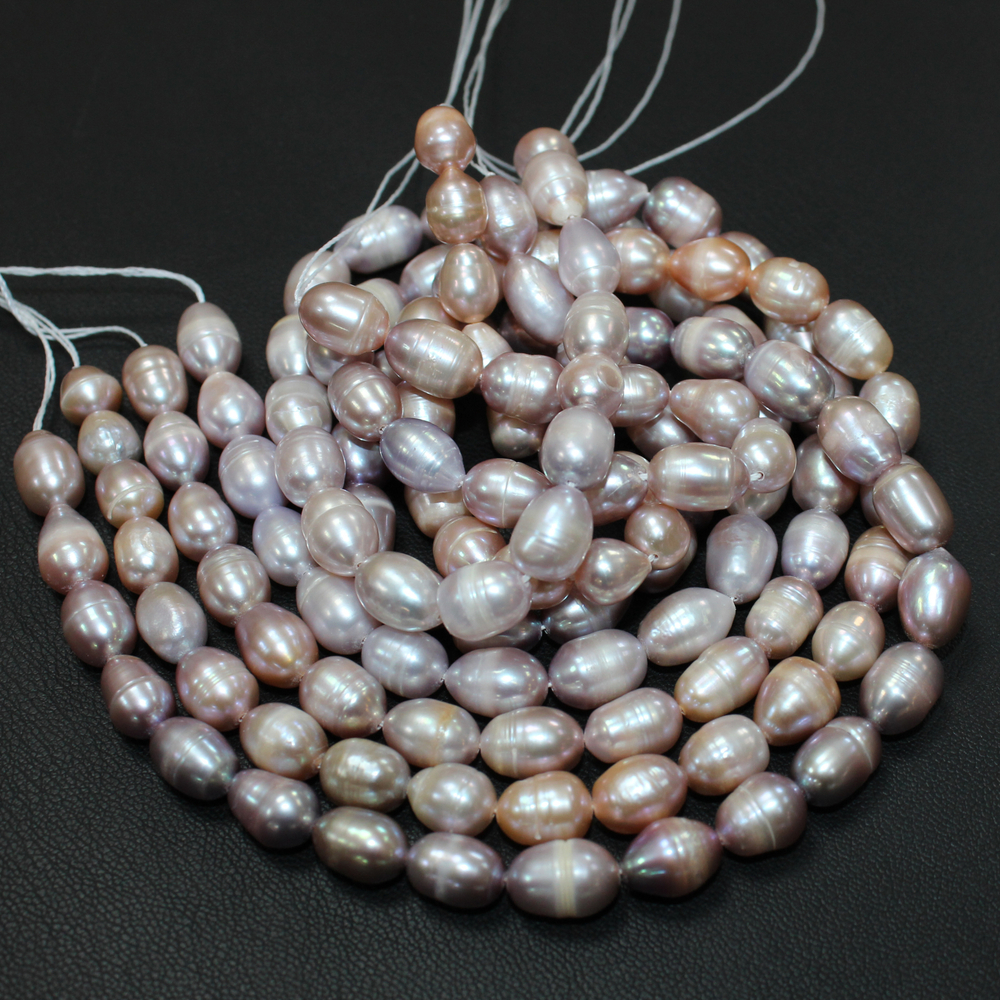 Жемчуг рис фиолетовый бусины 8-8,5мм