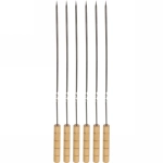 Набор шампуров 6 шт с деревянными ручками, длина 40 см, ширина 5 мм