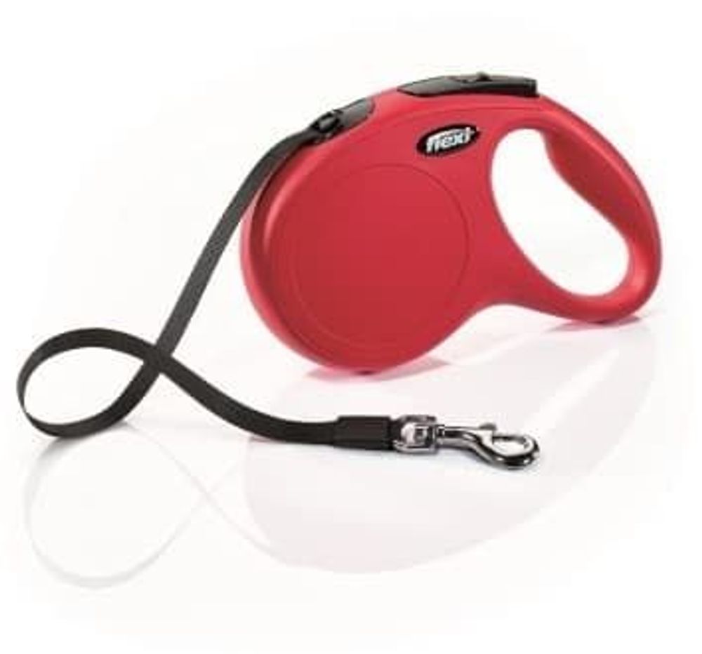 flexi рулетка New Classic M (до 25 кг) 5 м лента красная