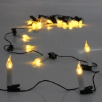 Гирлянда для дома 4 м 20 ламп LED «Свечи» зелёный пров. IP-20 Теплый белый