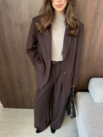 Жакет из вискозы однобортный коричневый