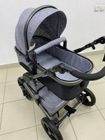 Детская коляска 3в1 LUXMOM 555-W чёрный текстиль