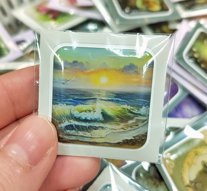 Объемная наклейка Закат на море