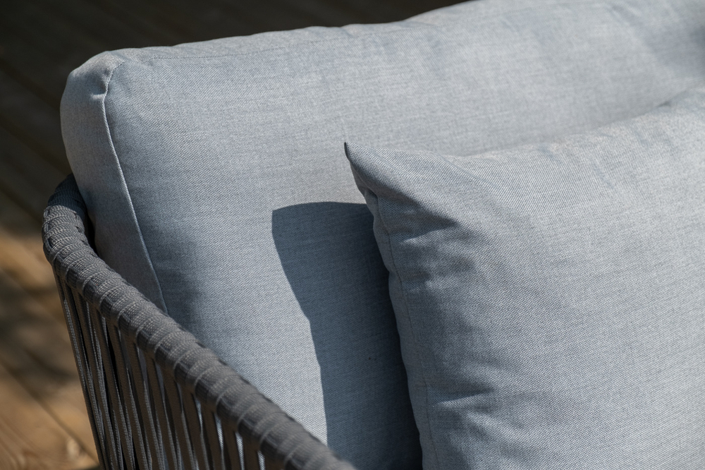 "Багамы" лаунж-зона 5-местная плетеная из роупа (веревки), каркас алюминиевый темно-серый, роуп серый