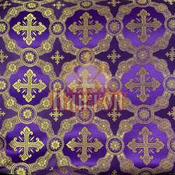 Шёлк "Гуслица" фиолетовый с золотом