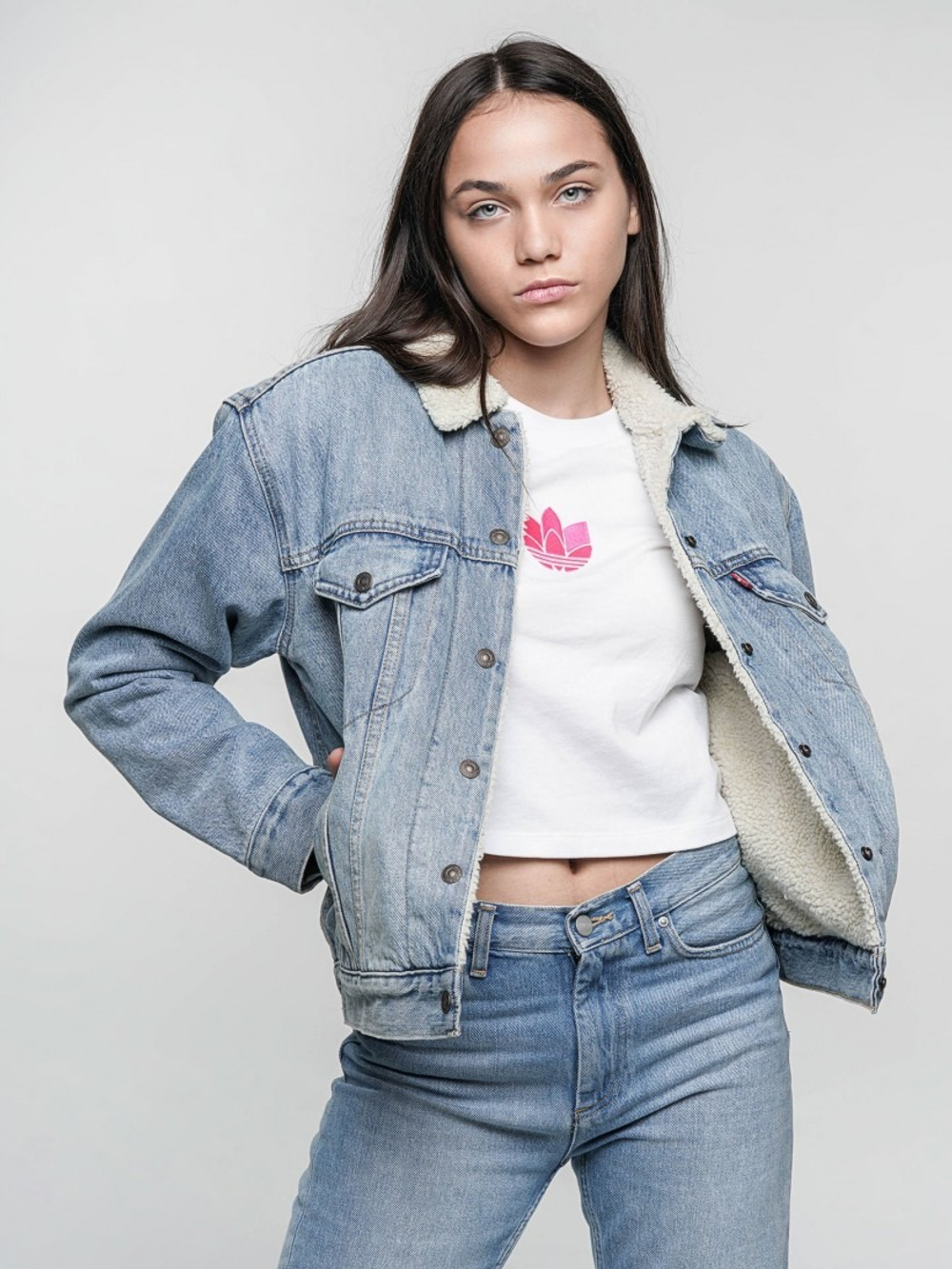 Куртка джинсовая утепленная женская LEVI'S EX-BF SHERPA TRUCKER