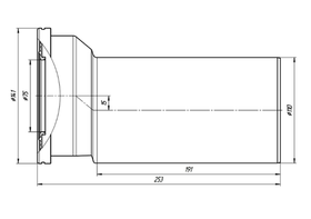 Труба фановая эксцентр. 15мм д/унит. АНИ д.110х254мм W1225