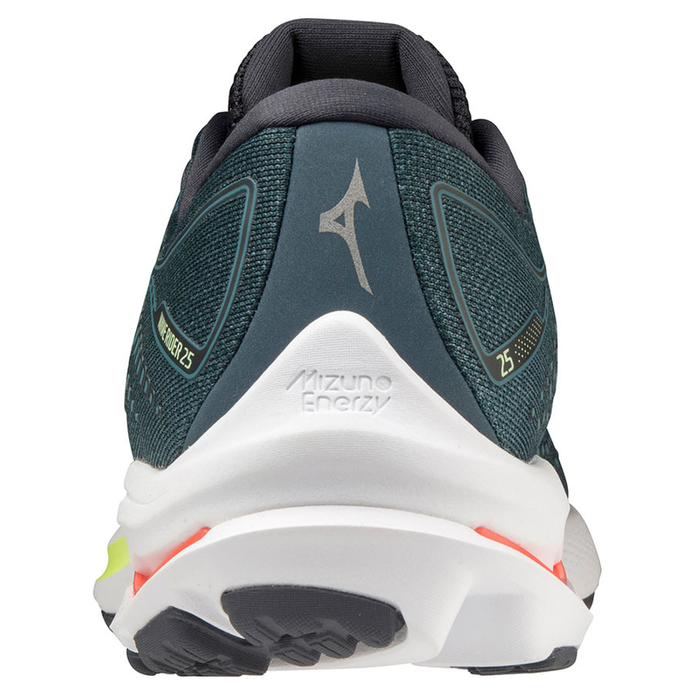 Кроссовки бег. муж. MIZUNO Wave Rider 25, J1GC210301,р.UK10(рос.43,5),иск. кожа, текстиль, темно-зел