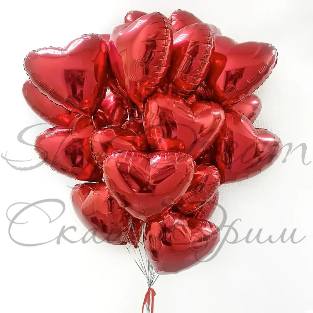 Облако шаров Сердца красные Облако шаров Сердца красные