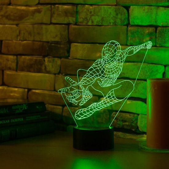 Лампа Человек паук с иллюзией 3D