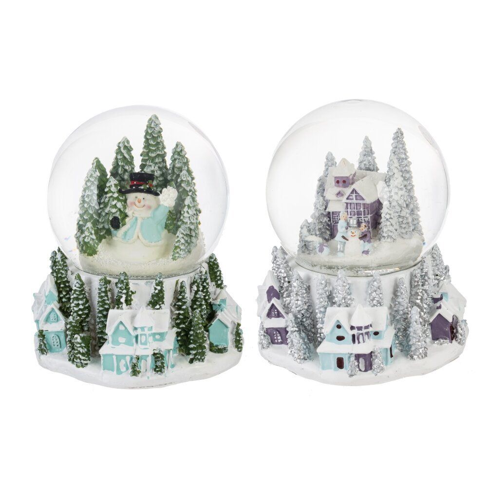 GAEM Фигур декор в стекл шаре "Снеговик/Дом" (подсв, муз, вьюга, AAAх3 н/п), D 10 см, L12 W11,5 H14 см, 2