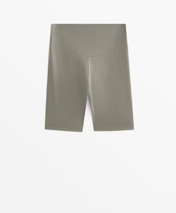 OYSHO Легинсы-велосипедки Comfortlux с высокой посадкой длиной 20 см, светлый хаки