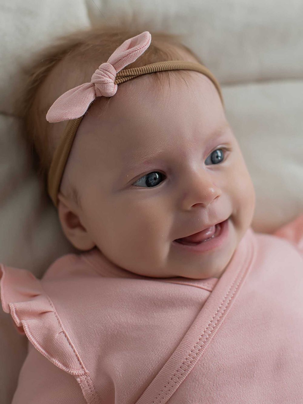 Повязка с бантиком "Чайная роза" 0+