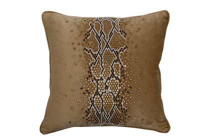 Подушка декоративная 45x45 Garda Decor Питон со стразами золотая