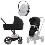 Коляска Cybex Priam IV Rosegold complete Cloud G Fog Grey Base G 3 в 1 Sepia Black