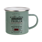 Кружка эмалированная Серо-зеленая для сублимации в инд упаковке ПРЕМИУМ