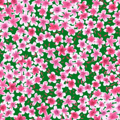 Розовые цветы на зеленом фоне