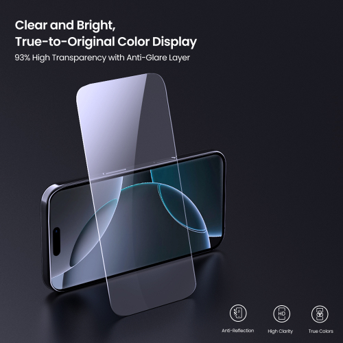 Защитное стекло с прозрачными рамками от Nillkin для смартфона iPhone 16 Pro, серия H+Pro Anti-Explosion Glass Screen Protector (в комплекте ванночка для установки)