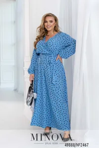 Платье 2467-голубой Minova