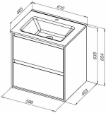 Тумба с раковиной Aquanet Милан 336367/254363 60 белый глянец