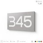 Номер на дверь 345, табличка на дверь для офиса, квартиры, кабинета, аудитории, склада, серая 120х70 мм, Айдентика Технолоджи