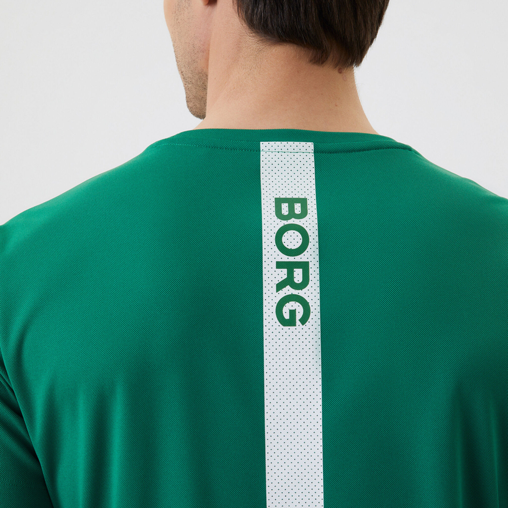 Мужское теннисное поло Björn Borg ACE Stripe T-Shirt Men - Green