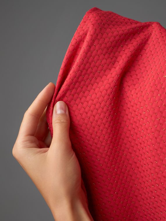 Микрофибра фактурная, жаккард, Турция, красный/золото