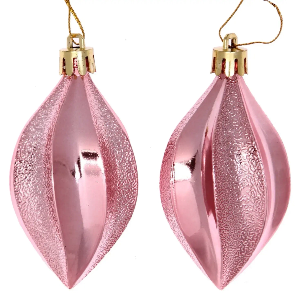 Ёлочные игрушки «Таинственное очарование» Капля 8 см (набор 2шт), розовое золото