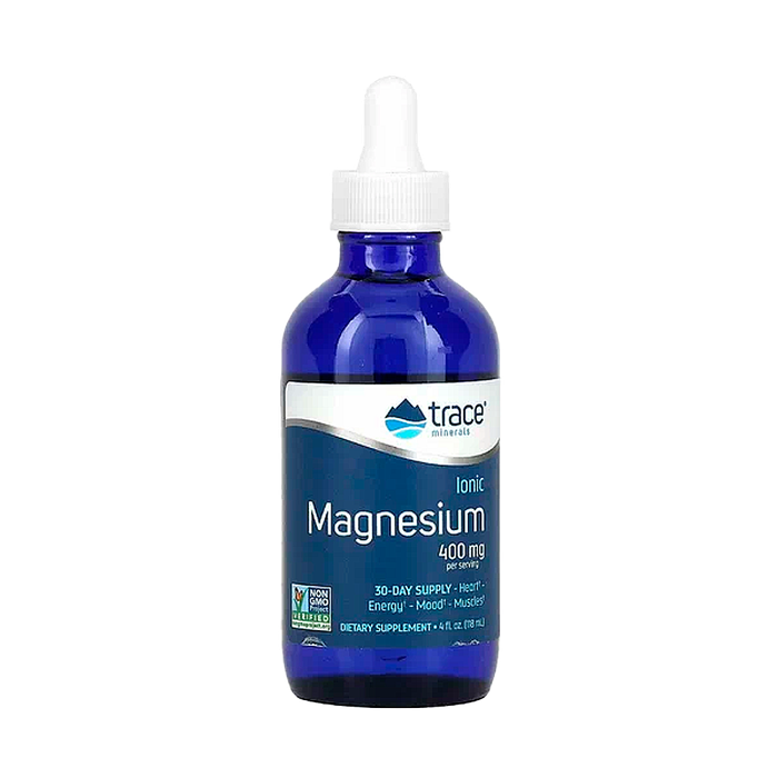 Ионный магний, Ionic Magnesium 400 mg, Trace Minerals, 118 мл