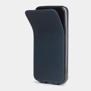 Чехол для iPhone 11 Pro Max из натуральной кожи теленка синего цвета