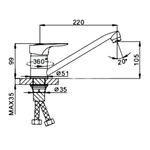 Смеситель для кухни, Frap, с картриджем, чер, F4928-11