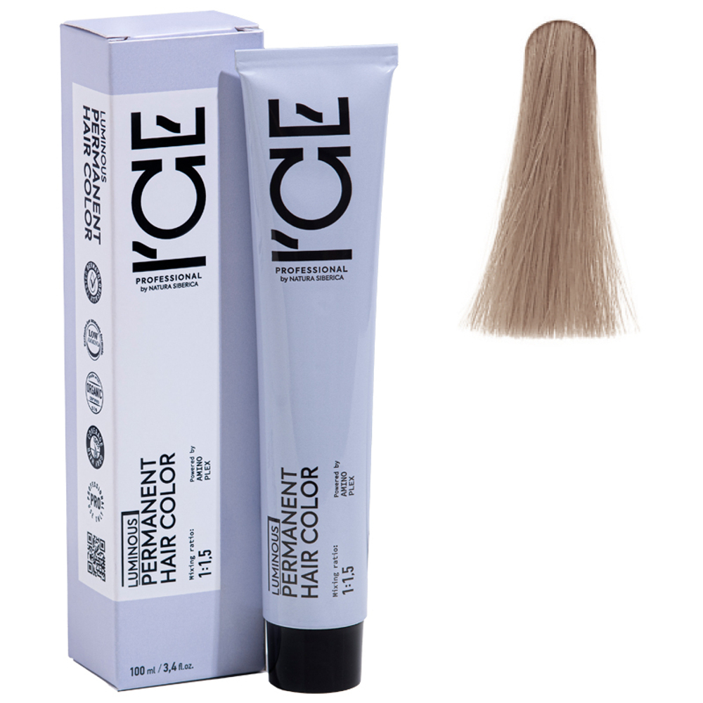 9.1 крем-краска ICE Permanent очень светлый блонд пепельный - 100 мл.
