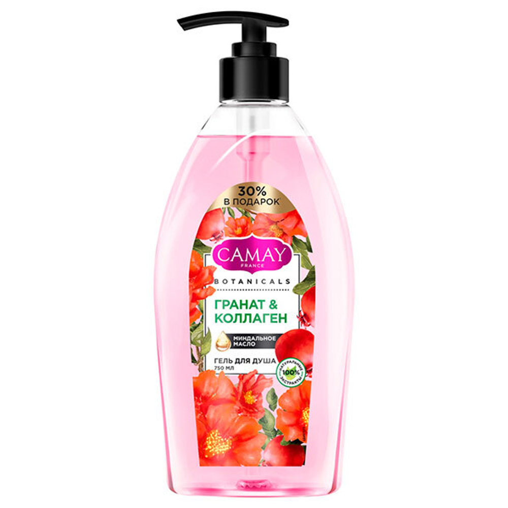 CAMAY Botanicals Гель для душа Гранат и коллаген 750 мл (89916)