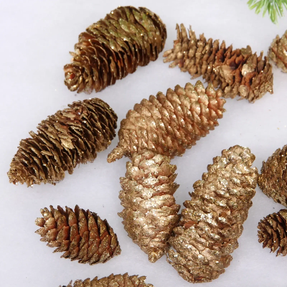 Композиция для декора «Сказочные шишки» 10*10*13 см (120 гр), шампань