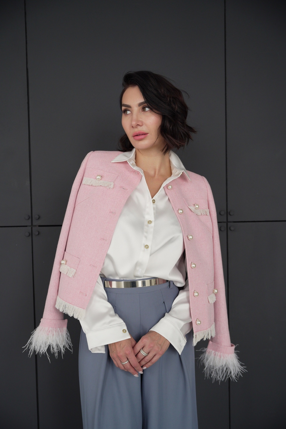 Жакет в розовом