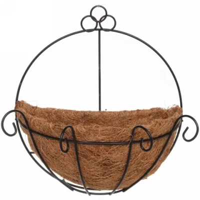 Кашпо для цветов 0,5л «Коковита» с кокосовым волокном, настенное d=20см ДоброСад