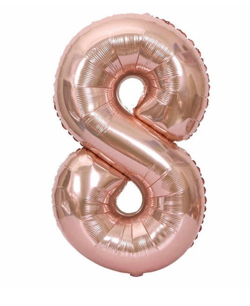 Шар цифра №8 Розовое золото