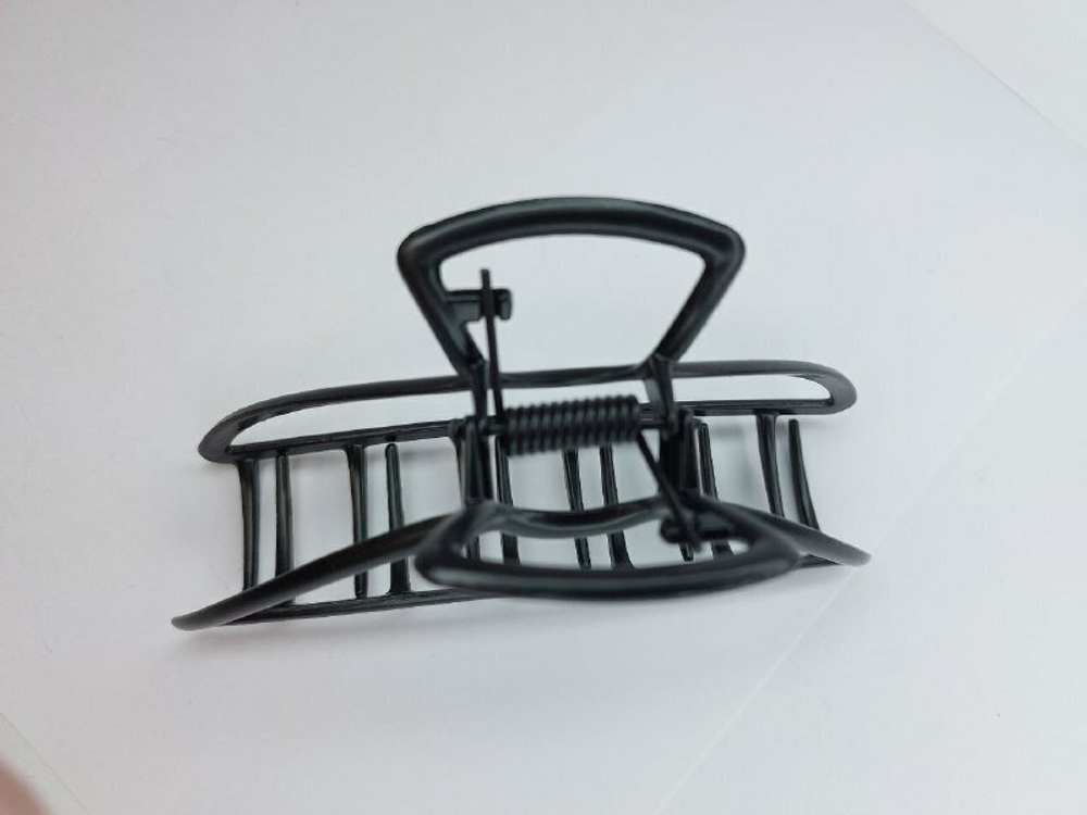 Заколка. Краб для волос. Усиленная. Металл. Для всех типов волос. Универсальная. Цвет Черный графит.