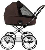 Детская коляска Roan Bass Next Classic d14 2.0 3 в 1 с автокреслом Pituso Santiso Pro Black BSNC/93/2 Turkish Coffe/Black/руч.Cappuccino