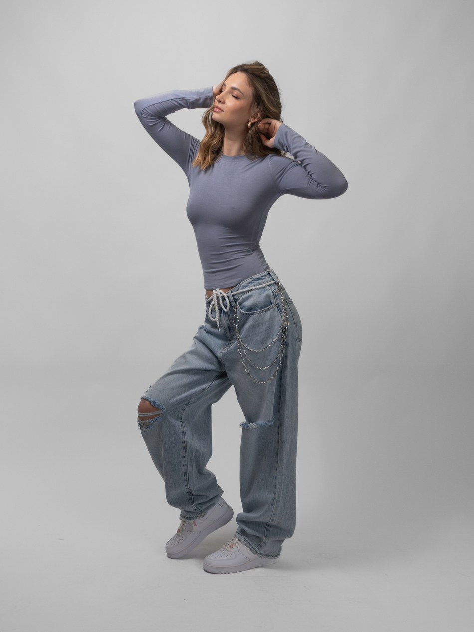 Лонгслив женский Skin Line (Grey)