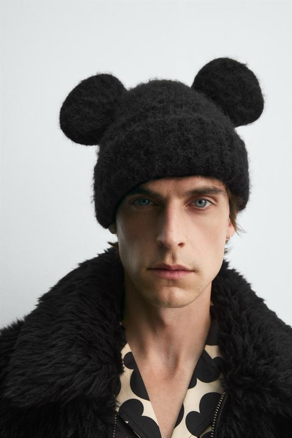 ZARA HARRY LAMBERT X DISNEY КУРТКА ИЗ ИСКУССТВЕННОГО МЕХА, ЧЕРНЫЙ