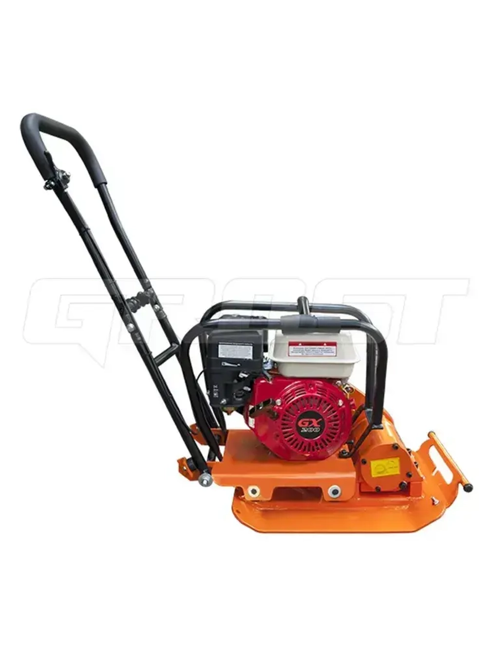 Виброплита бензиновая GROST VH 60C с двигателем GROST GX200 с датчиком уровня масла, мощность 5.2 л.с.