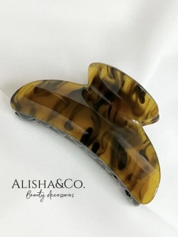Аксессуар для волос Заколка Крабик большой Tiger Eye Shell