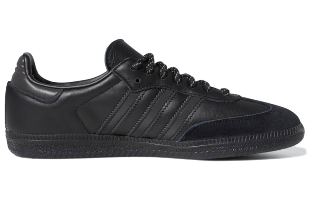 Pharrell Williams x adidas originals Samba synthetic leather two-layer suede joint t-toe toe comfortable all-match wear-resistant low-top sneakers for men and women the same style black