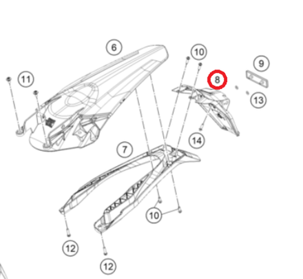 Планка крепления номера GASGAS EC/EC-F250-350